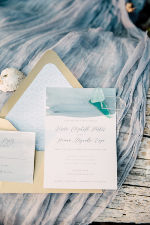Blue Watercolor Wedding Invitations