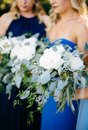 Blue and Purple Bridesmaids Dresses
