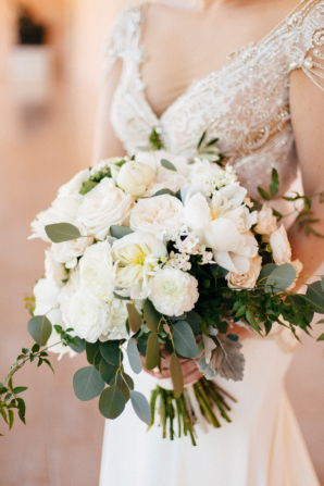 Bouquet of White Peonies and Roses