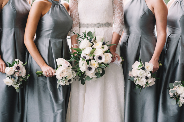 Bridesmaids in Gray Silk