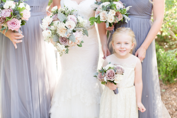 Bridesmaids in Lavender Dresses