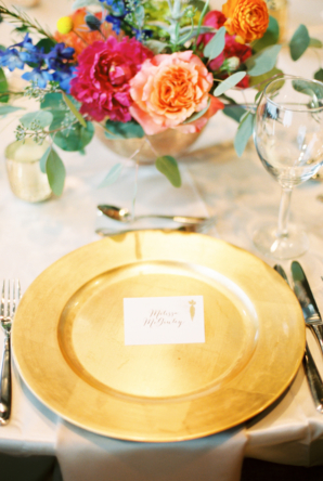 Colorful Contemporary Wedding Place Setting