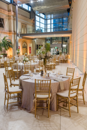 Gray and Gold Museum Wedding
