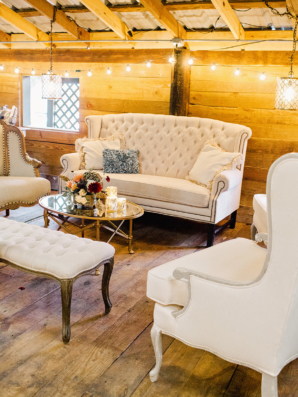 Lounge Area for Indoor Barn Wedding