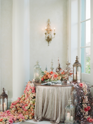 Opulent Lantern and Flower Display at Wedding