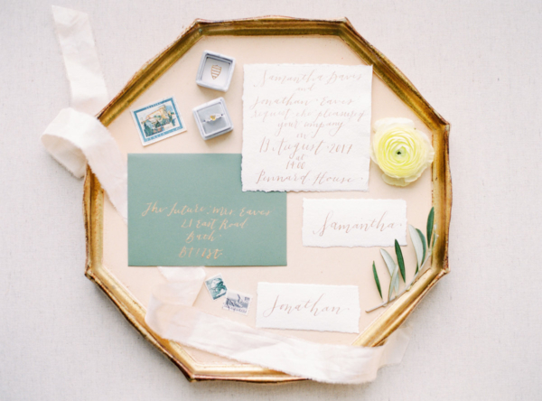 Teal and Gold Wedding Stationery