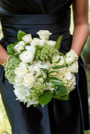 White and Green Bridesmaid Bouquet