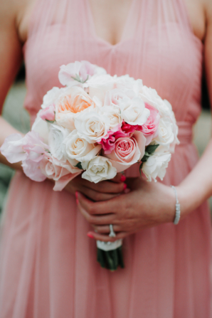 White and Pink Bridesmaid Bouquet