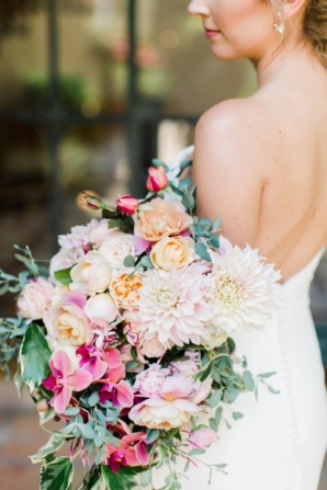 Arm Bouquet with Orchids and Dahlias