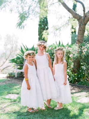 Flower Girls in White Lace Dresses