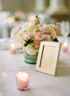 Gold Frame Wedding Table Number