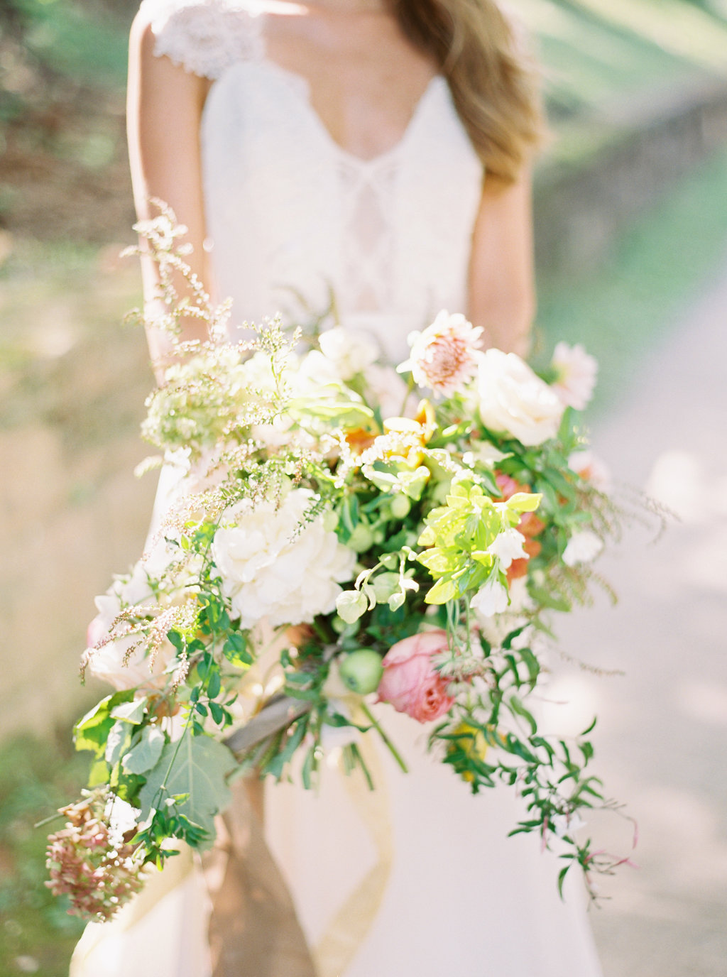 Greenery and Ivory Peony Bouquet