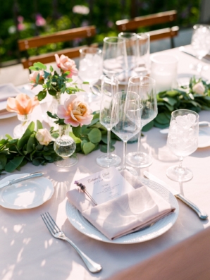 Light Pink and Green Outdoor Wedding Reception
