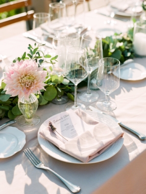 Peach and Green Outdoor Wedding
