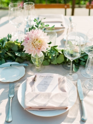 Pink and White Outdoor Wedding Reception