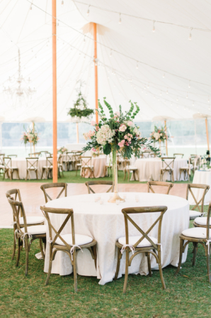 Pink and White Tent Reception