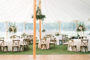 Tent Wedding Reception in Blush and White