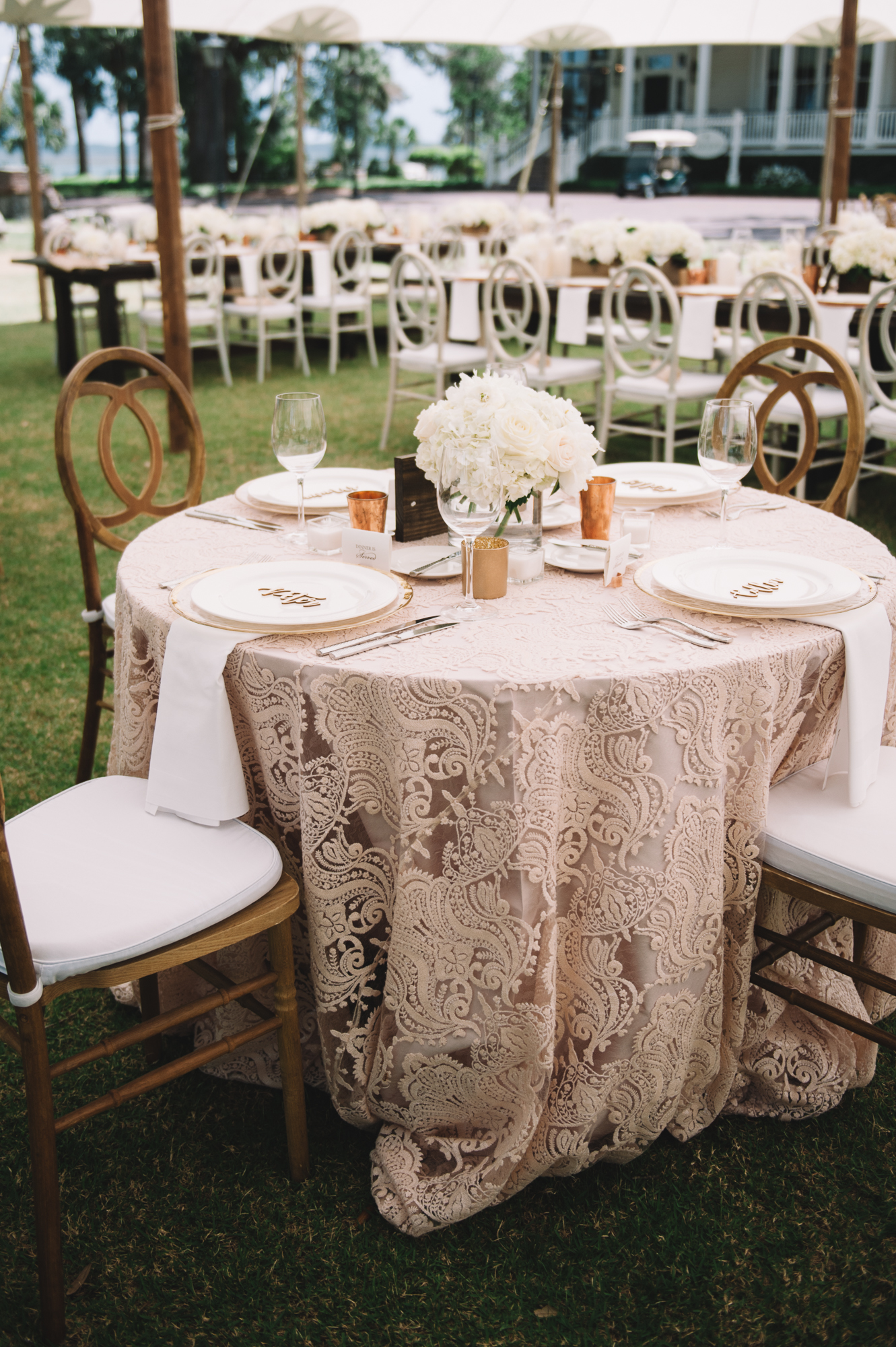 Wedding Reception in Ivory and Champagne
