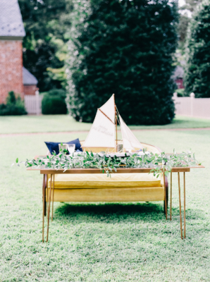 Wedding Table with Ship Centerpiece