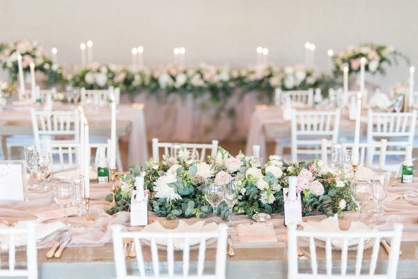 White and Blush Elegant Wedding in Loft