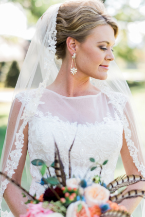 Bride with Chandelier Earrings