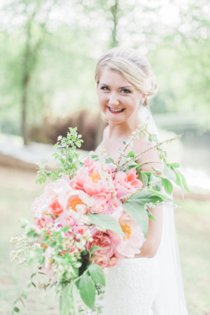Bride with Pink Bouquet