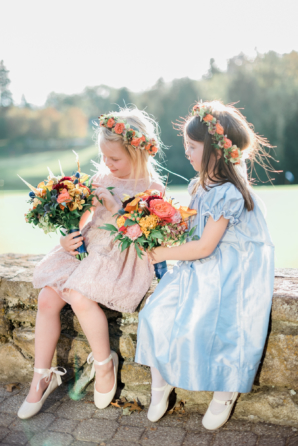 Flower Girls in Colorful Dresses