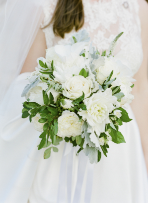 Ivory and Green Bride Bouquet