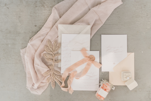 Peach and Ivory Wedding Invitations