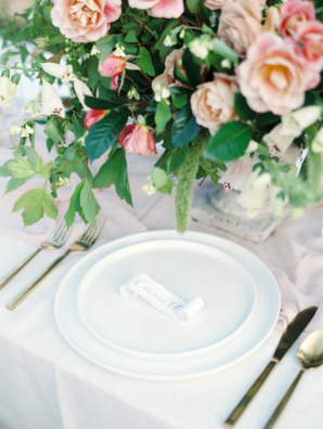 Romantic Pink and Green Centerpiece 5