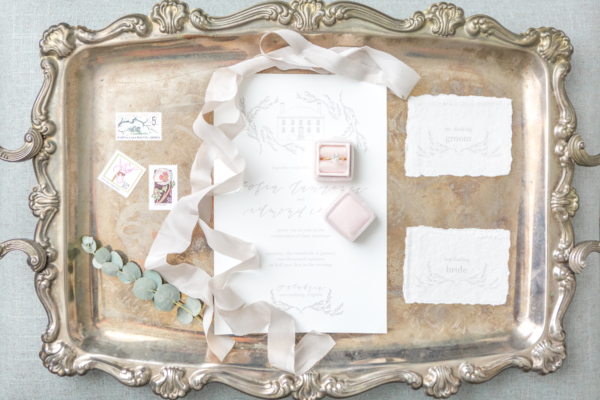 Soft Gray Calligraphy Wedding Invitations
