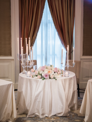 Sweetheart Table with Candles at Wedding