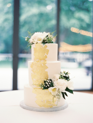 Wedding Cake with Gold Leaf