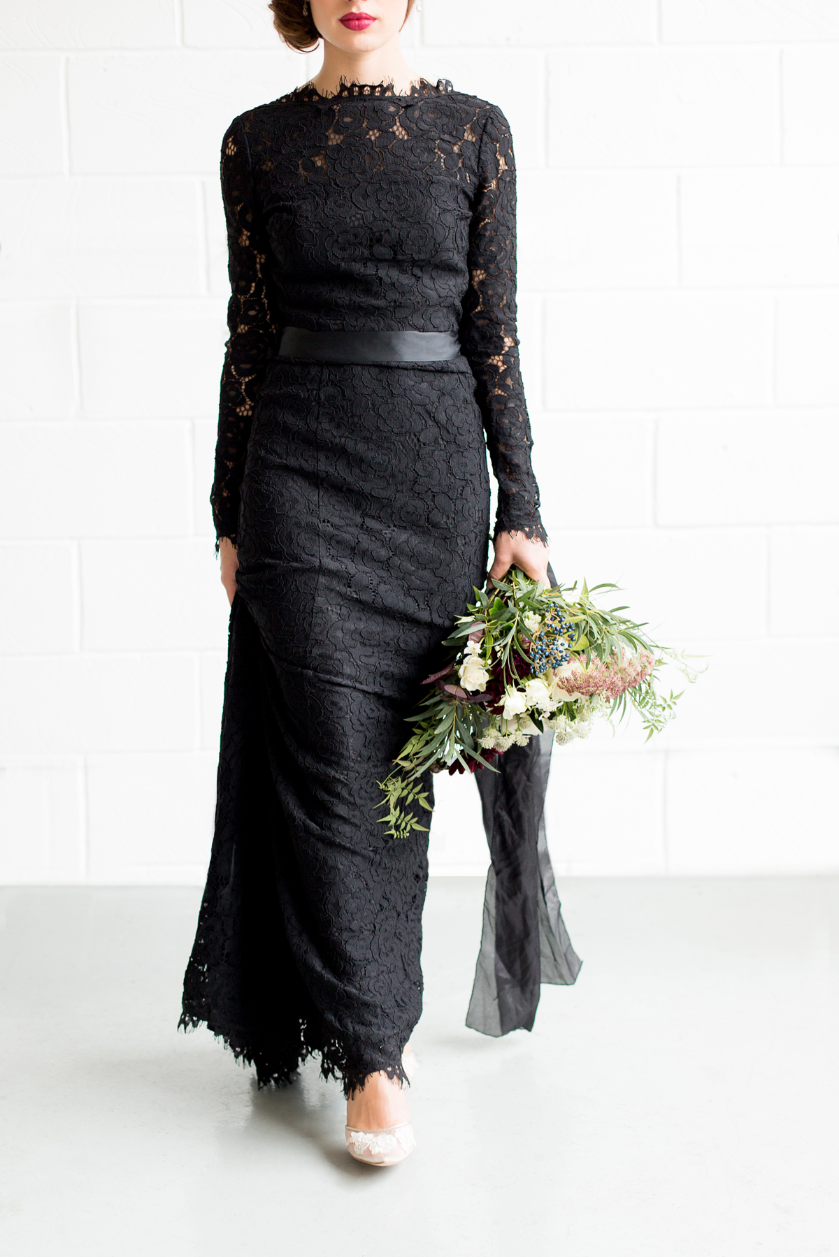 Black Lace Bridesmaid Dress