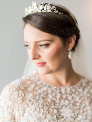 Bride in Crystal Headpiece and Dress