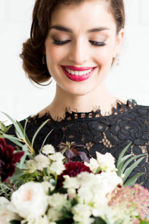 Bridesmaid with Berry Lips