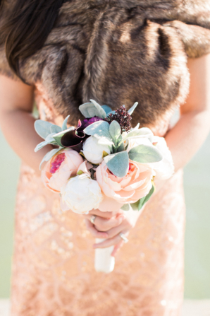 Bridesmaid with Dusty Miller Bouquet