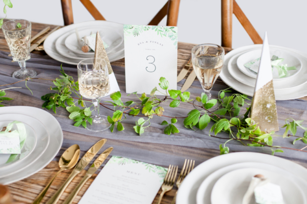 Gold Gray Green Wedding Table