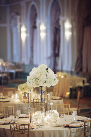 Gold and White Ballroom Wedding Reception