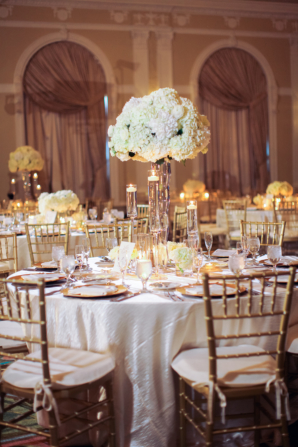 Hotel Wedding in Gold and White