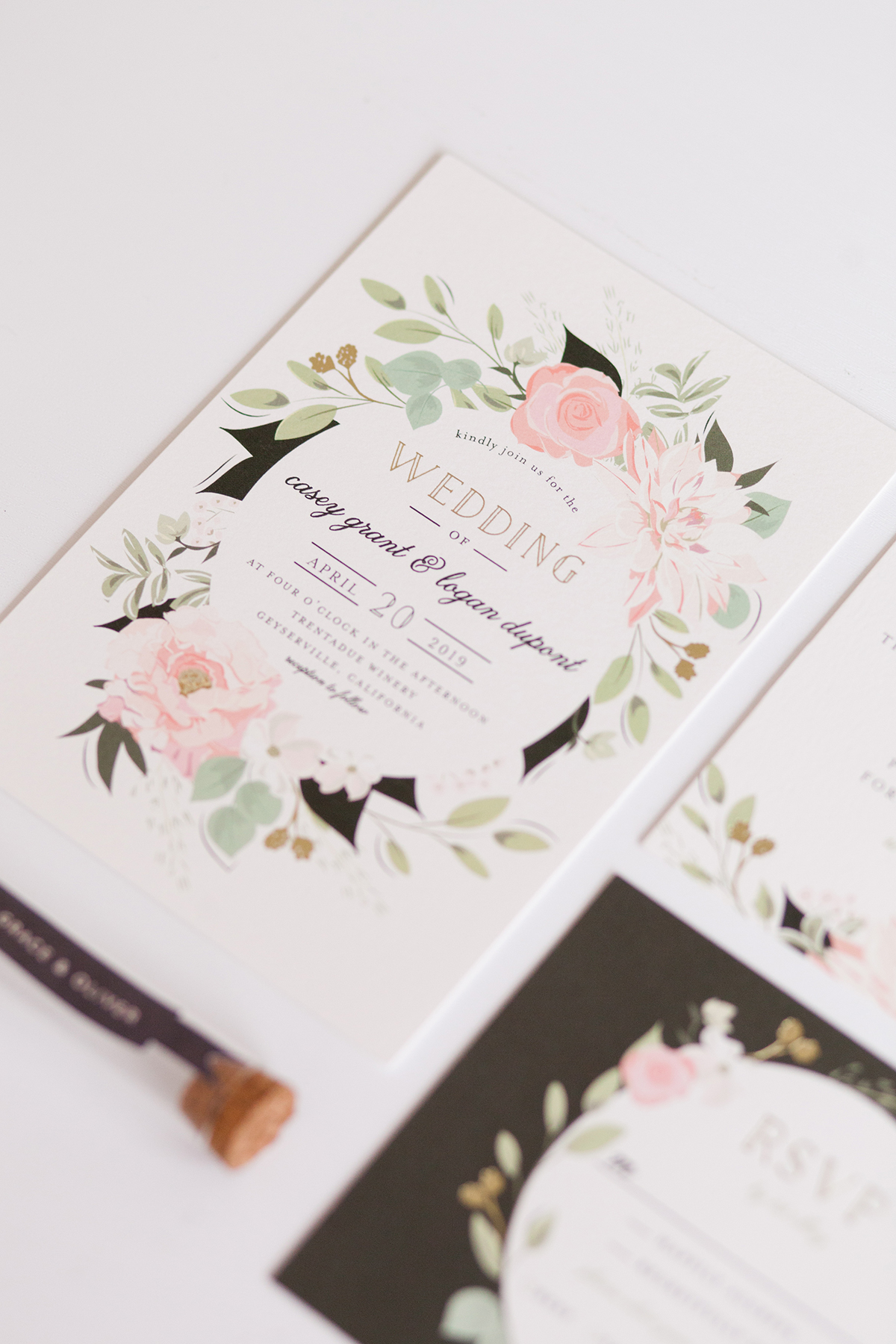 Minted Wedding Invitations with Flowers