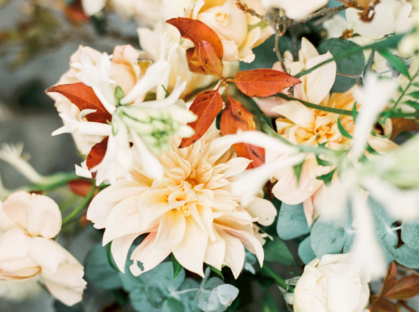 Peach Dahlia Wedding Flowers
