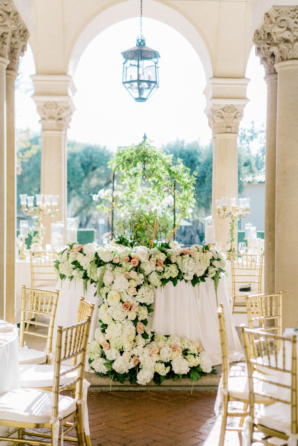 Romantic Greenery and Flower Garland Wedding Arrangement