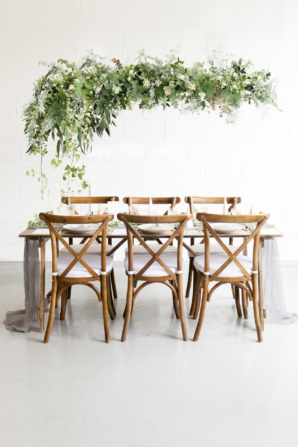 Romantic Greenery and Silk Wedding Table