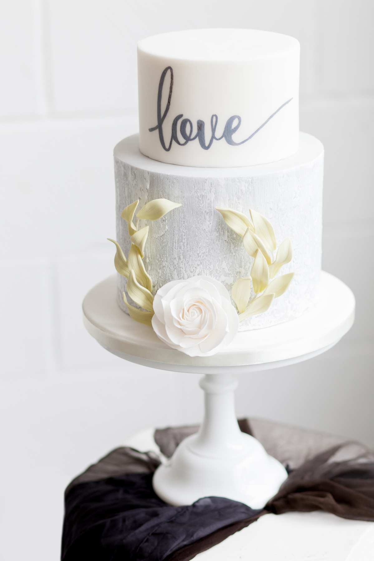 Wedding Cake with Love Script