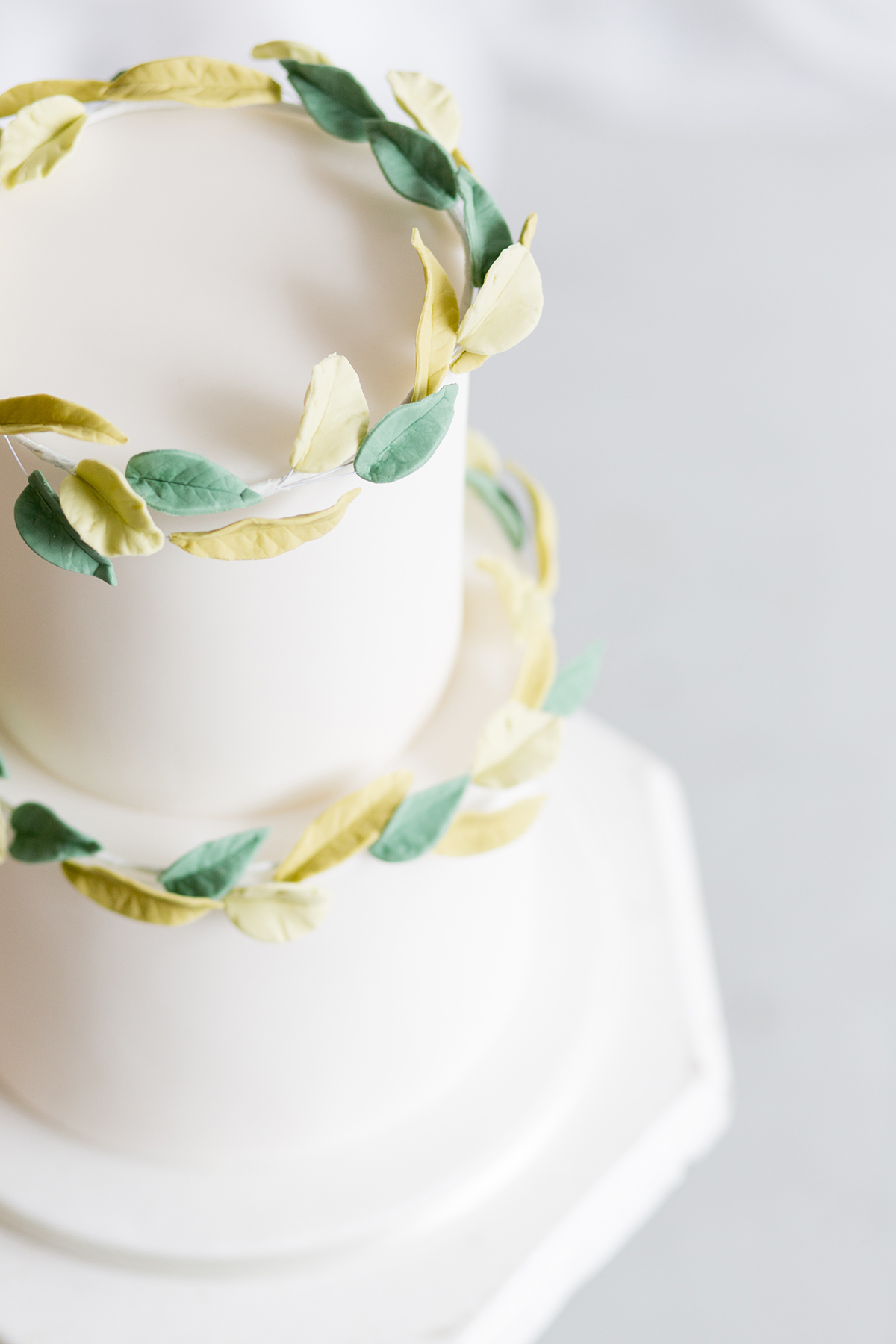 Wedding Cake with Sugar Leaves