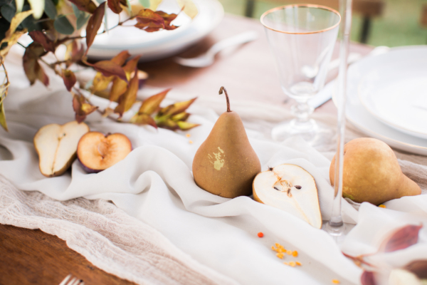 Wedding Centerpiece with Pears