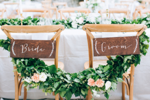 Bride and Groom Chairs with Garland