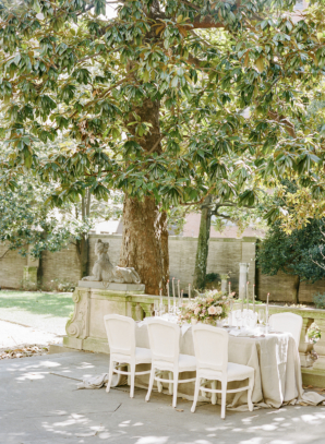 Estate Wedding Tablescape Under Tree