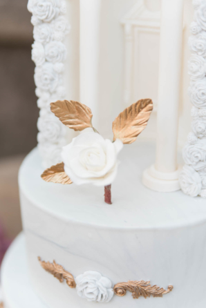 Glamorous Wedding Cake with Gold Leaf